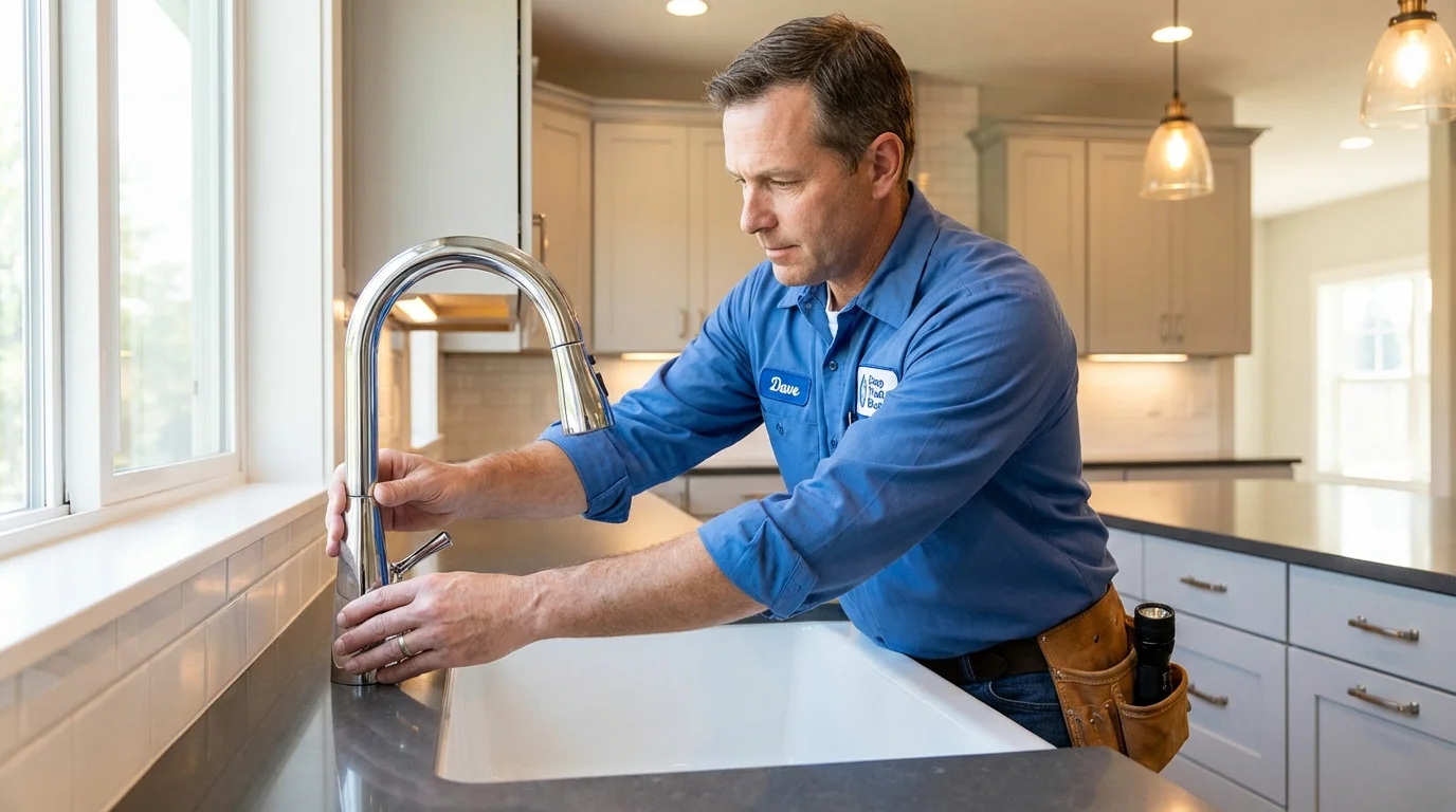 Kitchen faucet installation by Johns Plumbing LLC in Kaplan